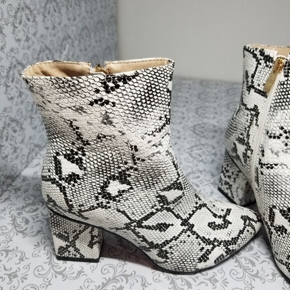 Snake Print block Lita booties by WETKISS EUC - Picture 4 of 4